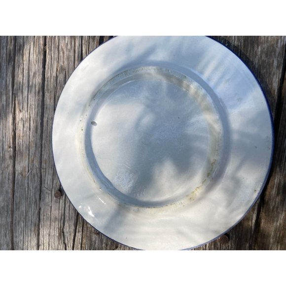 Vintage Stoneware tea trivet Hot Plate Blue floral Hand Painted - Picture 11 of 11